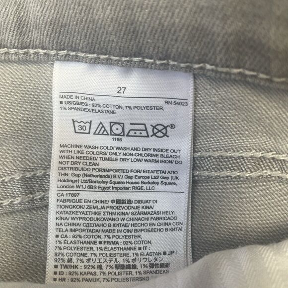 Banana Republic Jeans Womens 27 Light Grey Skinny Stretch Denim Pants Casual - Picture 5 of 11